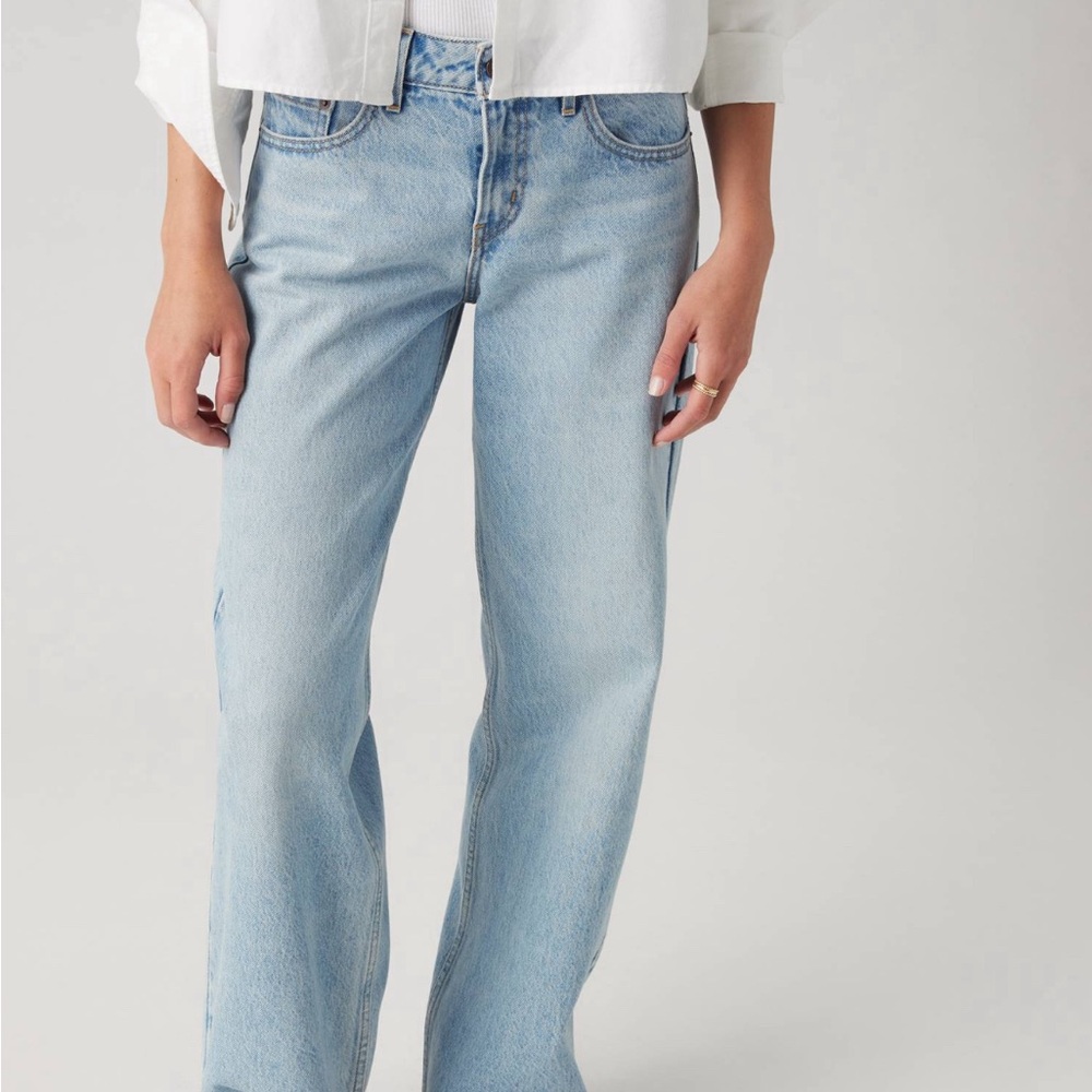 Levis low loose light wash denim jeans